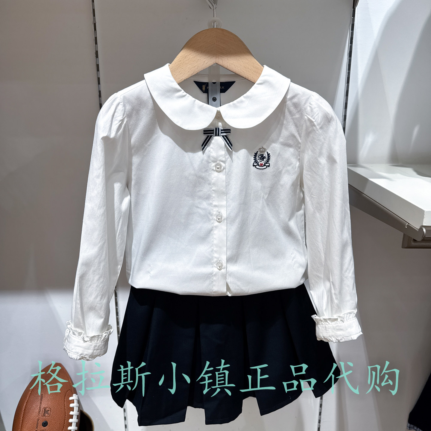 Polowalk童装秋女童翻领长袖衬衫