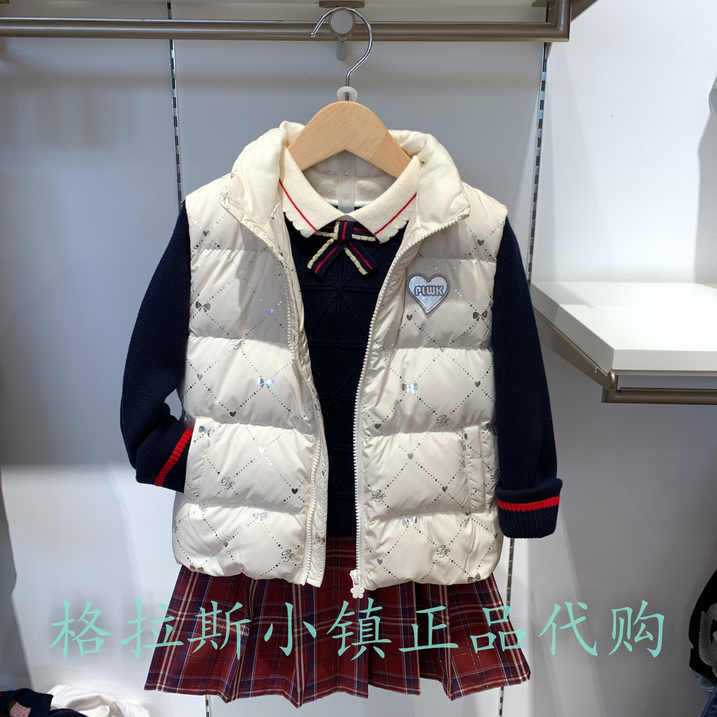 Polowalk童装正品冬女童羽绒马甲