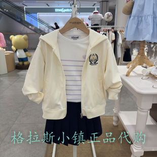 Elandkids衣恋童装 25秋女童休闲连帽卫衣外套EKCMF3825A 专柜正品