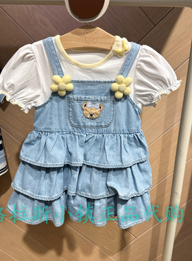 PawinPaw婴童专柜正品26夏款女宝甜美可爱牛仔背带裙PBOJG2381K
