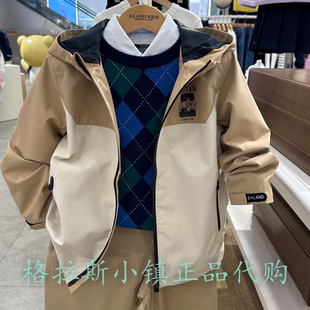 Elandkids衣恋童装专柜正品25冬男童户外三防连帽外套EKJAF4906A