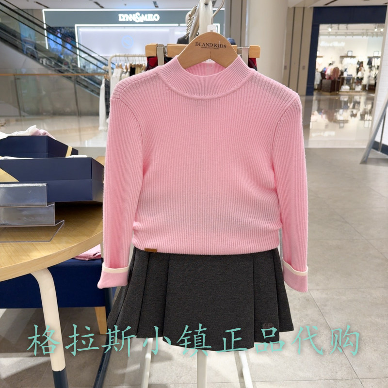 衣恋童装正品冬女童100%绵羊毛衣