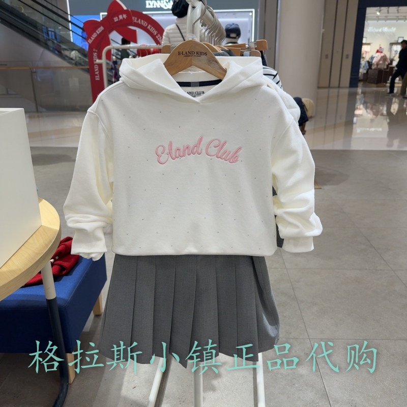 衣恋童装正品春女童刺绣连帽卫衣
