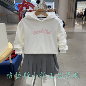 衣恋童装正品春女童刺绣连帽卫衣