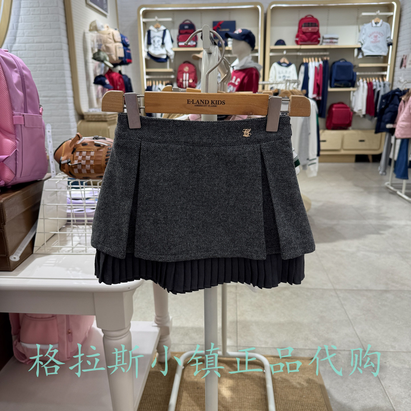 衣恋童装正品冬女童毛呢半身裙