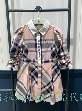 hazzys哈吉斯童装国内代购特惠冬款女童格子连衣裙HZRQGD06CZ059
