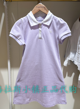 Elandkids衣恋童装专柜正品26夏女童学院风翻领连衣裙EKOMG2422K