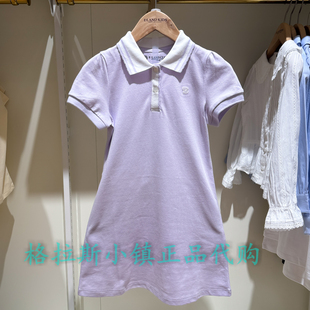 Elandkids衣恋童装 26夏女童学院风翻领连衣裙EKOMG2422K 专柜正品
