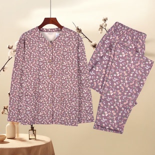 中老年女德绒开衫秋衣秋裤老太太磨毛双面绒保暖内衣套装对襟上衣