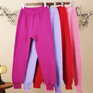 棉毛大码 冬老人夹棉加厚秋裤 女士三层全纯棉妈妈棉裤 中老年保暖裤