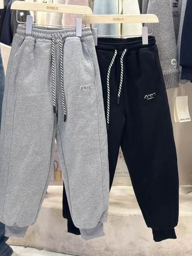 实体店童装25冬男女童中大童韩版加厚蚕丝棉卫裤运动裤休闲裤3350