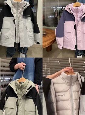 木莎童装24冬新款男女童中大童冲锋衣羽绒服拆卸三合一外套11229