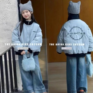 阿尼卡anika童装 双面可穿棒球服棉服外套3540 2025冬新男女童韩版