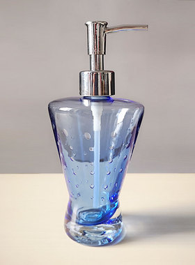 特价 外贸孤品 手工无铅玻璃杯 离子镀彩色水杯蛋杯 蓝色洗手液瓶