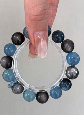 海蓝宝手链男女原创小众高端礼物