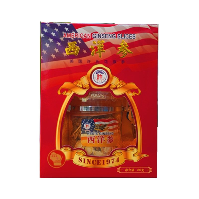 美国许氏西洋参精选片80g礼盒 威斯康辛进口花旗参包邮