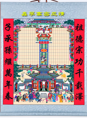 过年过节供奉祖先老祖宗家谱挂画