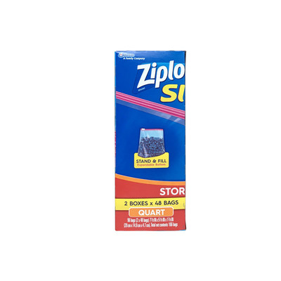 美国Ziploc密保诺 拉链密封袋/保鲜袋大号48只中号35只组合166只