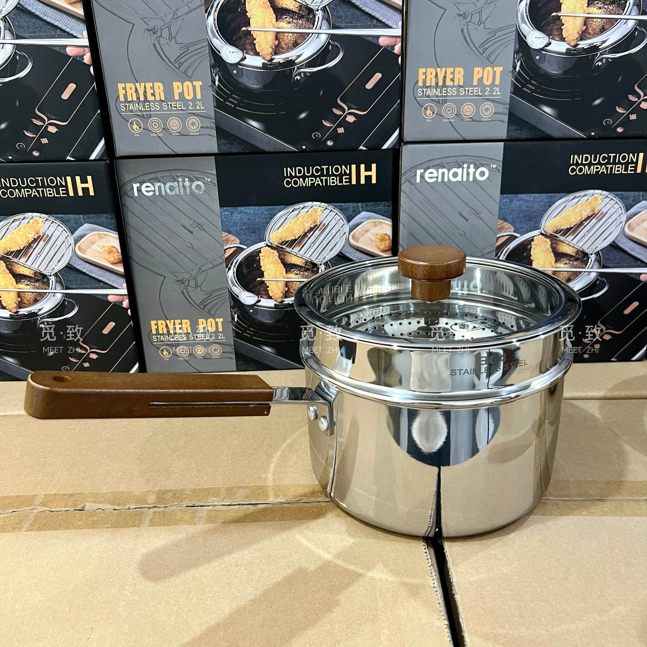 无涂层婴儿辅食锅宝宝专用小锅 304不锈钢奶锅不粘锅煮面汤锅蒸锅