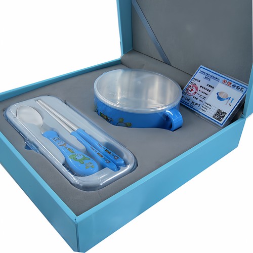 儿童餐具可爱足银碗筷子