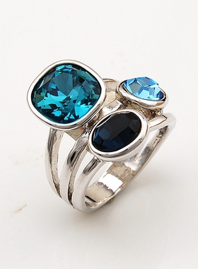 绝非一般货断码清仓仅剩5件卖完下架手工镶嵌奥地利水晶戒指