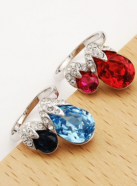 以前很贵断码清仓仅剩4件卖完下架手工镶嵌奥地利水晶戒指