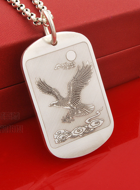 原创大鹏展翅吊坠纯银项链刻字