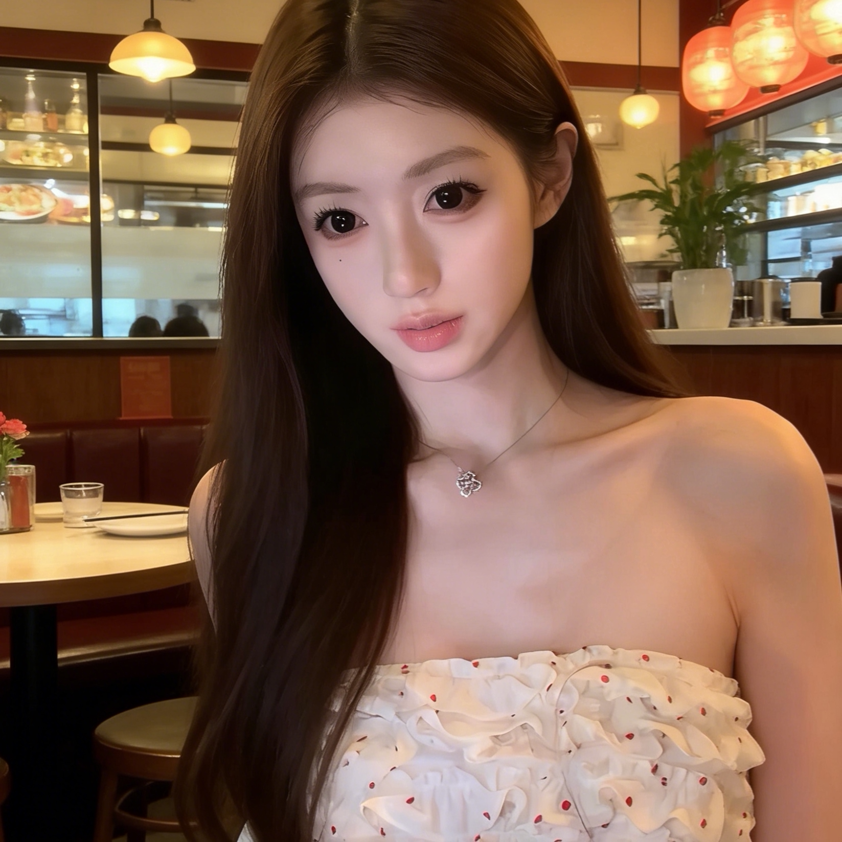 纯欲性感木耳边波点抹胸背心女夏季修身别致绝美辣妹露肩短款上衣