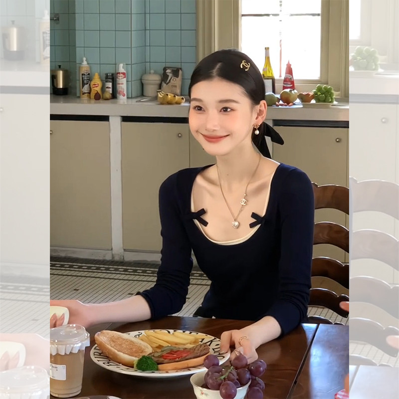 小个子韩系配吊带叠穿两件套上衣女早春穿搭设计感内搭打底针织衫