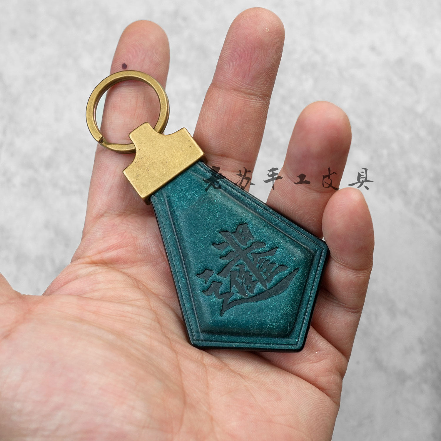 手工牛皮绳纯铜钥匙扣挂件高品质汽车钥匙链圈环男女士书包挂件饰