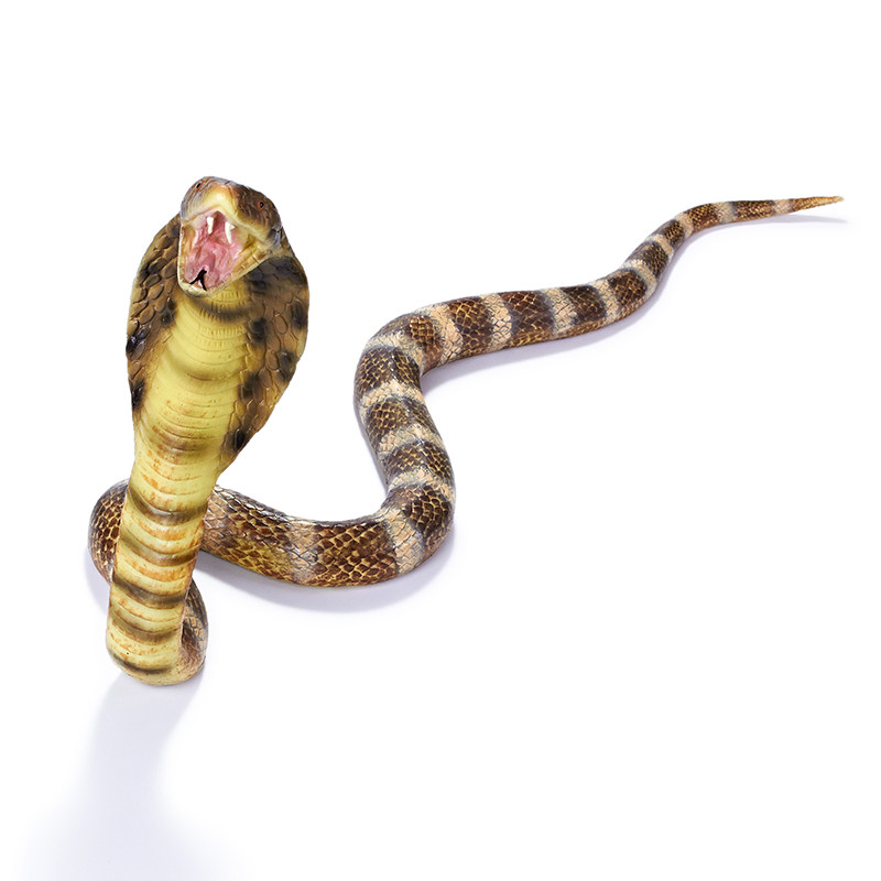 recur仿真眼镜蛇模型响尾蛇儿童野生动物软胶吓人整蛊蛇玩具男孩