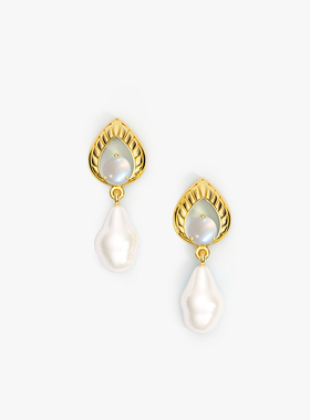 Zbird/钻石小鸟925银月光石耳钉   EK672