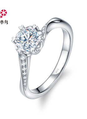 钻石小鸟18K金钻石戒指-享悦Ⅱ-结婚求婚戒指钻戒女戒托-RDT16