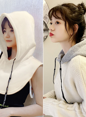 春夏季卫衣帽领棉内百搭女款帽子