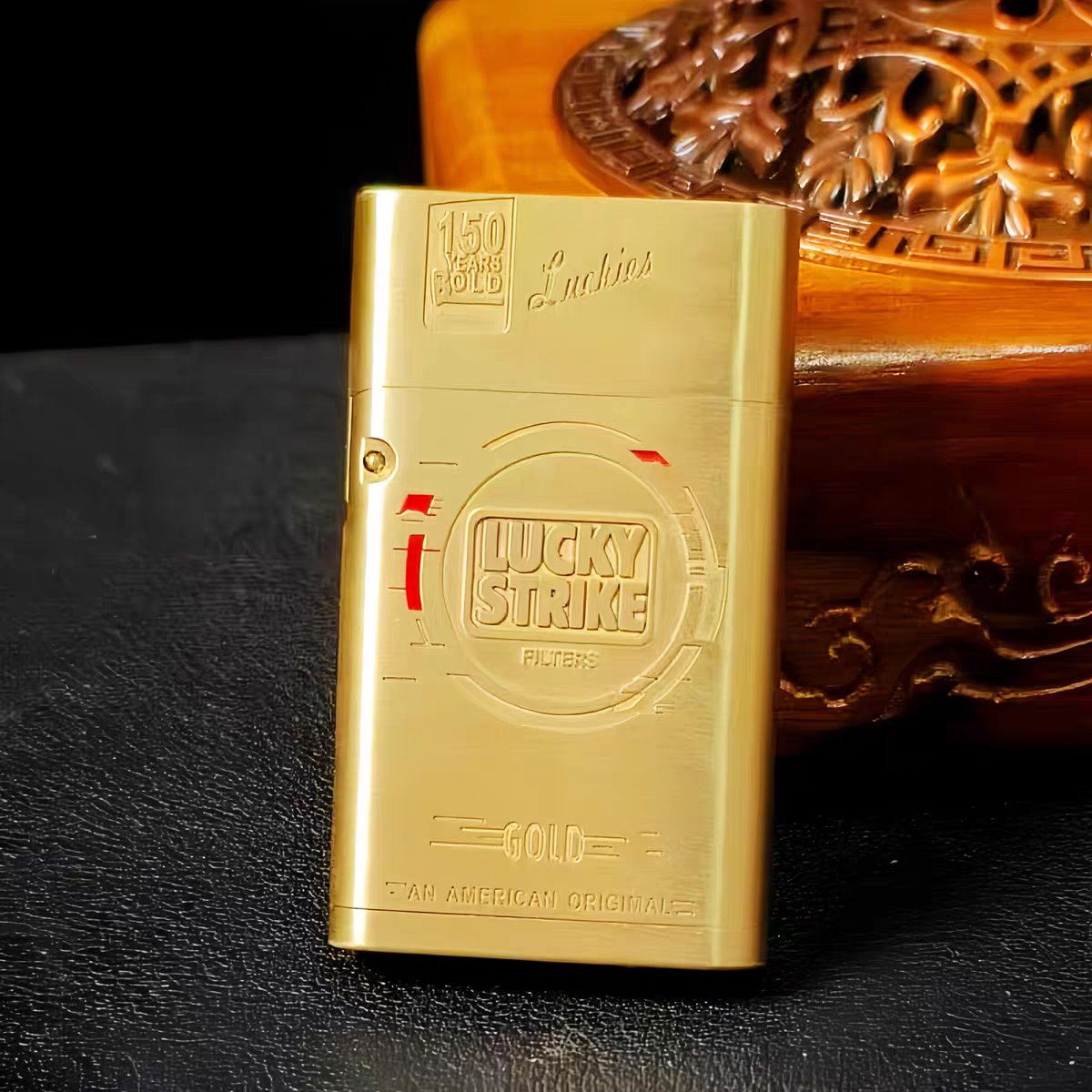 袖珍黄铜战壕机好彩煤油打火机送礼送朋友