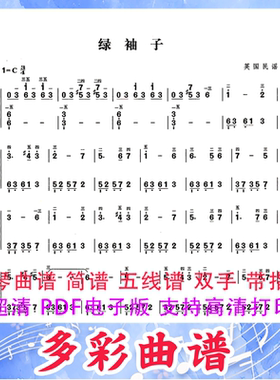 01158绿袖子-Greensleeves-英国民谣钢琴曲简谱双手带指法1页