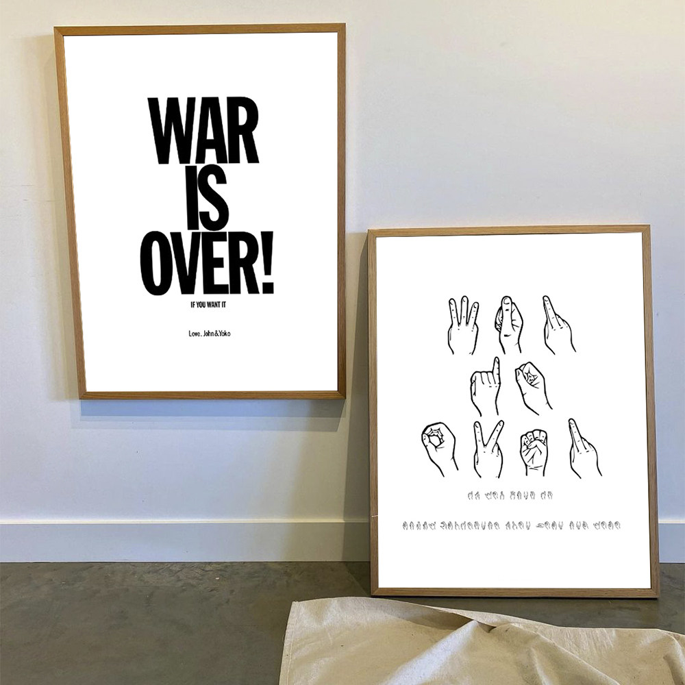 约翰列侬|小野洋子|war is over|反战和平运动|英国进口装饰画