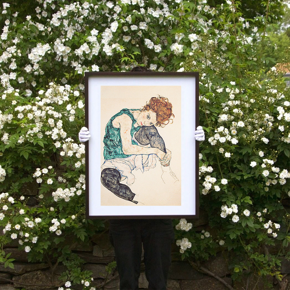 奥地利进口|埃贡席勒|红发少女|氛围感|原版艺术海报|正版装饰画