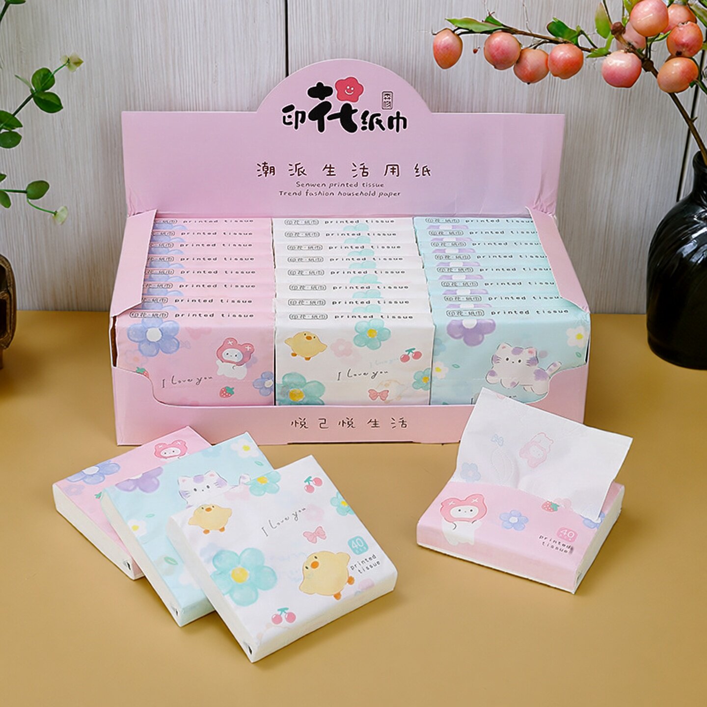 图案印花抽纸巾小包便携式学生上学专用卡通少女可爱餐巾纸礼盒
