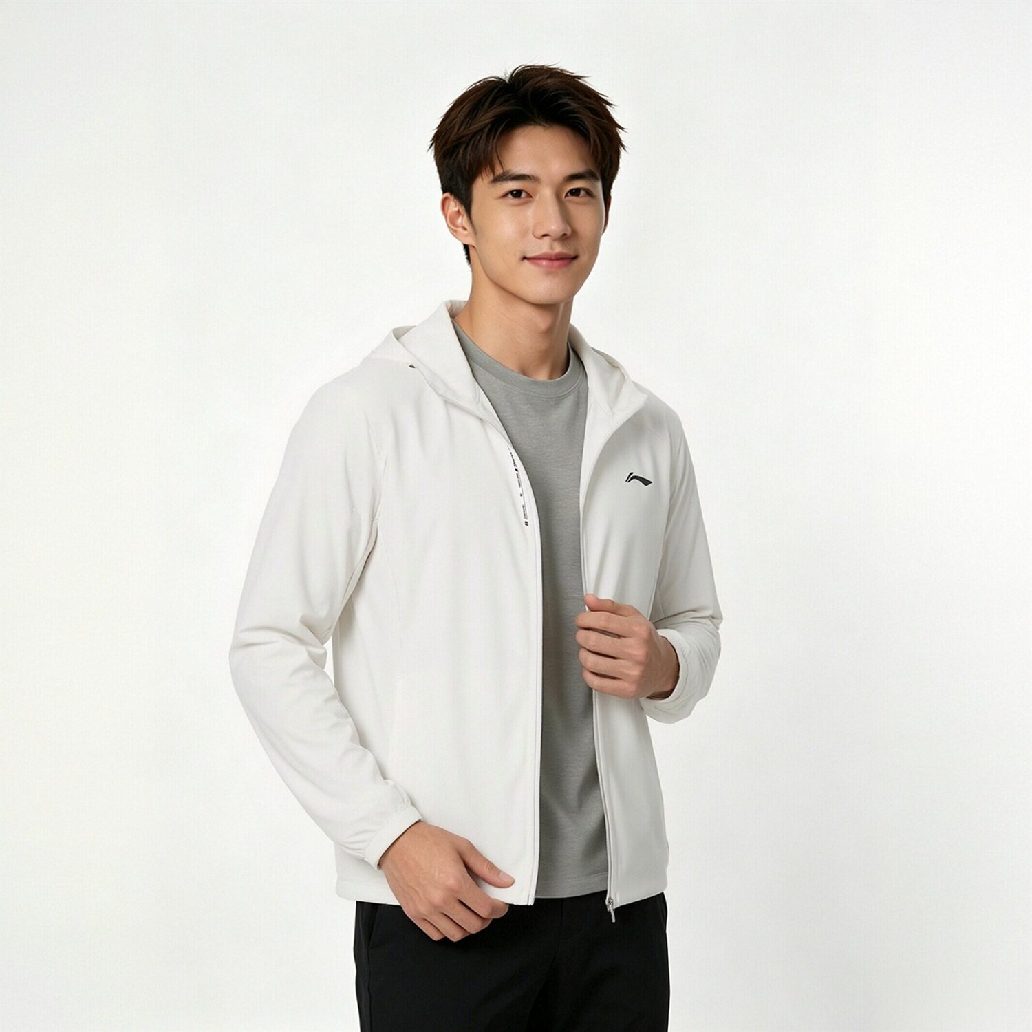 李宁户外男子连帽防晒冰感