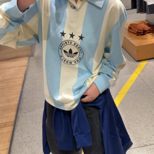 阿迪达斯三叶草男长袖运动POLO