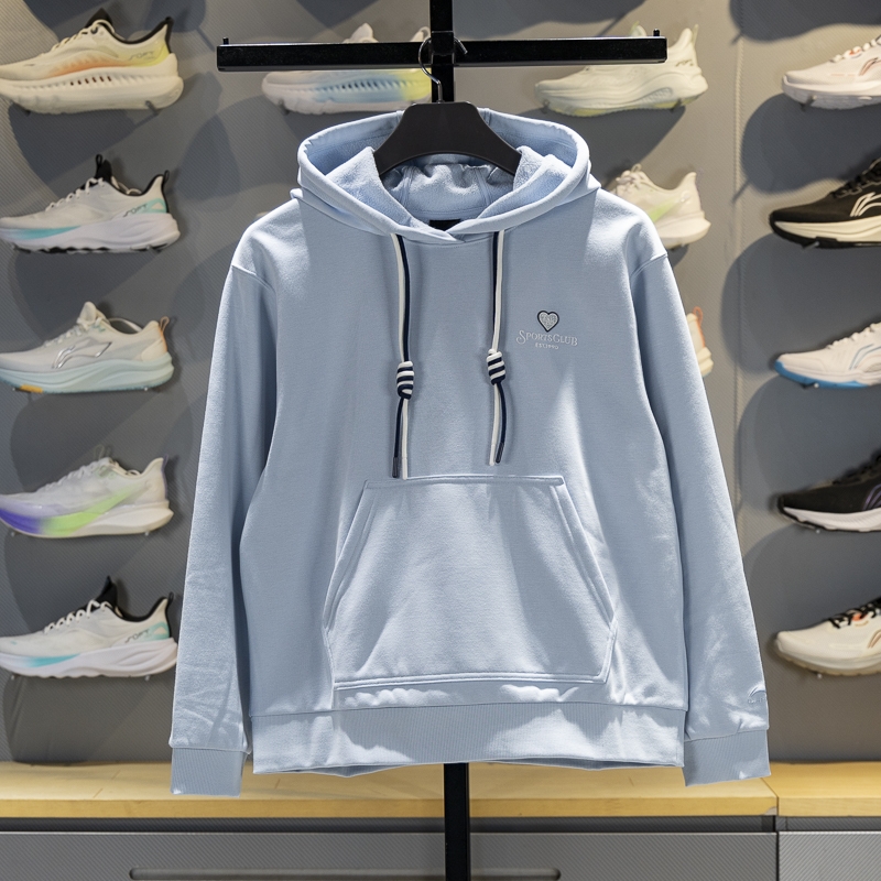 李宁女子连帽加绒保暖套头卫衣