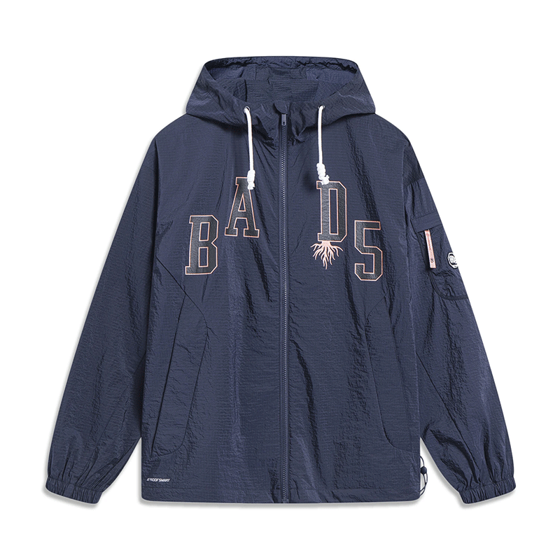 李宁男子防泼水宽松运动风衣