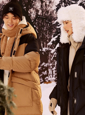 李宁2023冬季运动经典系列女子鸭绒保暖宽松长羽绒服外套AYMT116