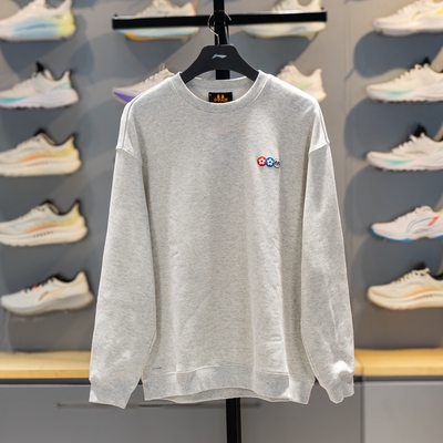 李宁男子圆领纯棉舒适卫衣