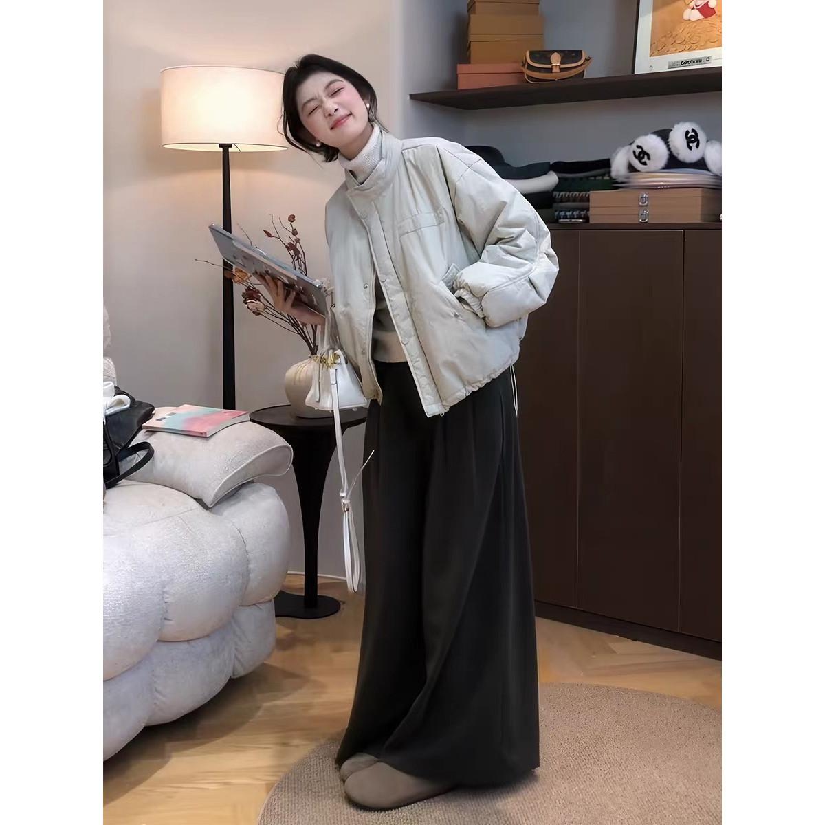 韩版休闲立领棉服外套女冬季新款棉衣/棉服