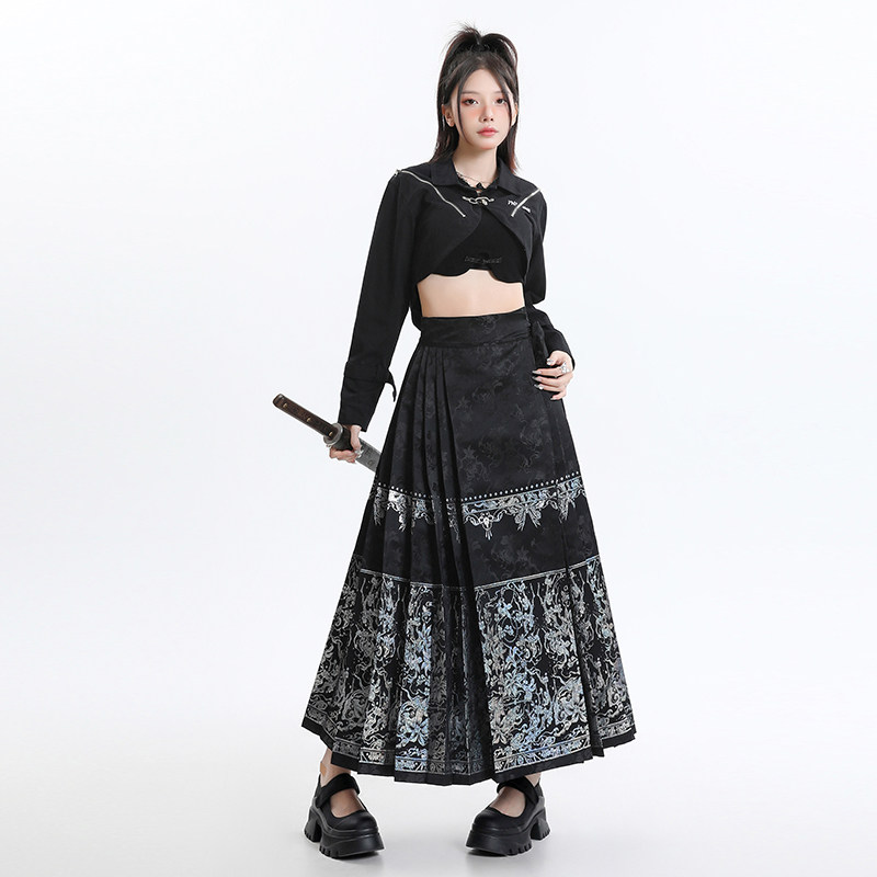 实拍#中式国风改良汉服小个子通半身裙