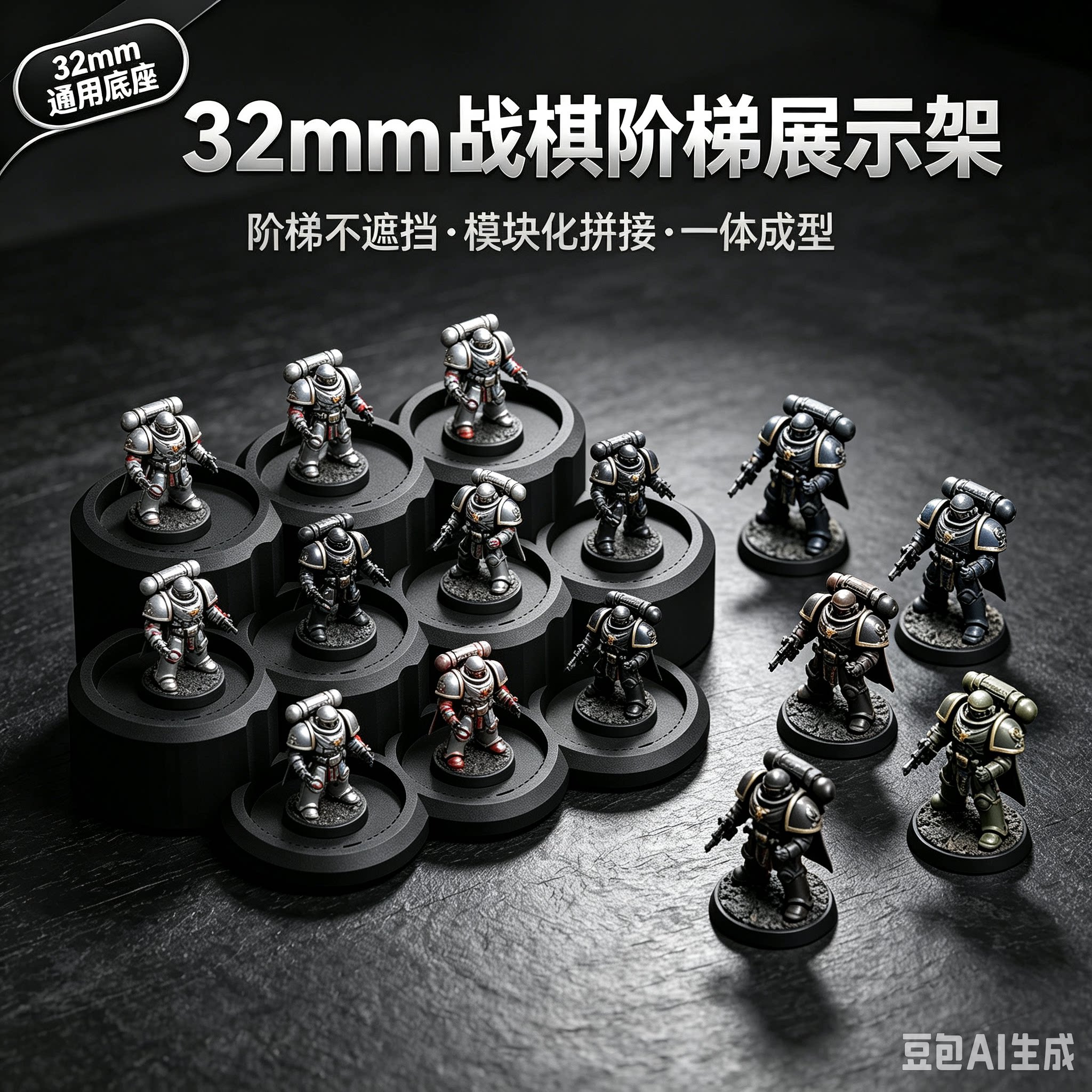 战旗阶梯展示架直播手办盲盒3D打印梯形置物架收纳货架展示柜定制