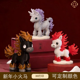 马年红红火火2026新年吉祥物卡通马雕塑手办模型创意办公书房装饰