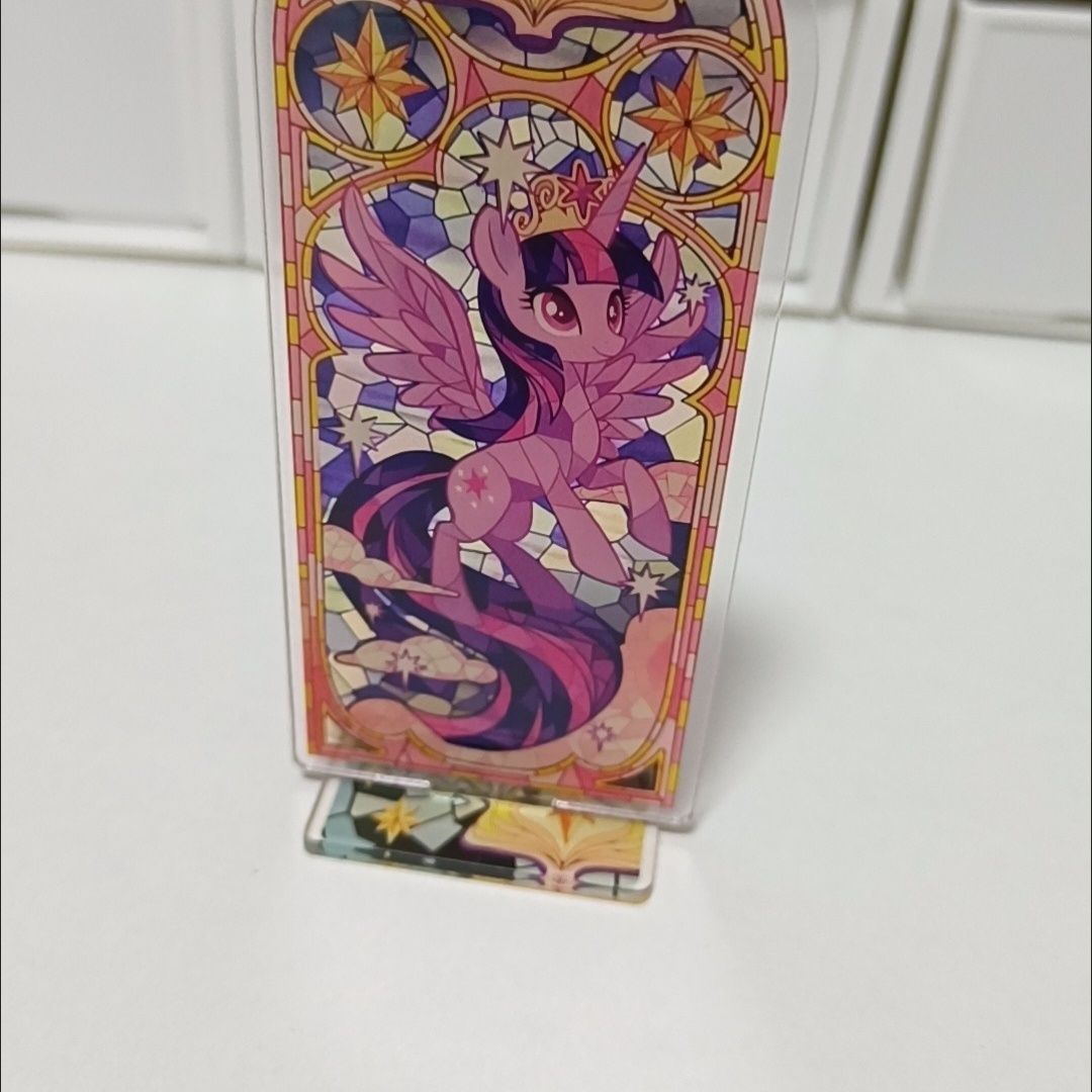 新款小马宝莉彩窗立牌自制宇宙公动漫徽章/立牌